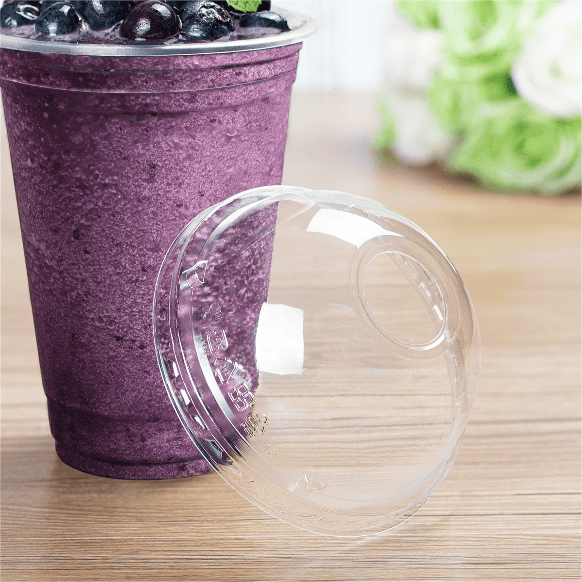 [2,000 ct] Plastic Dome Lids, PET, 95 mm
