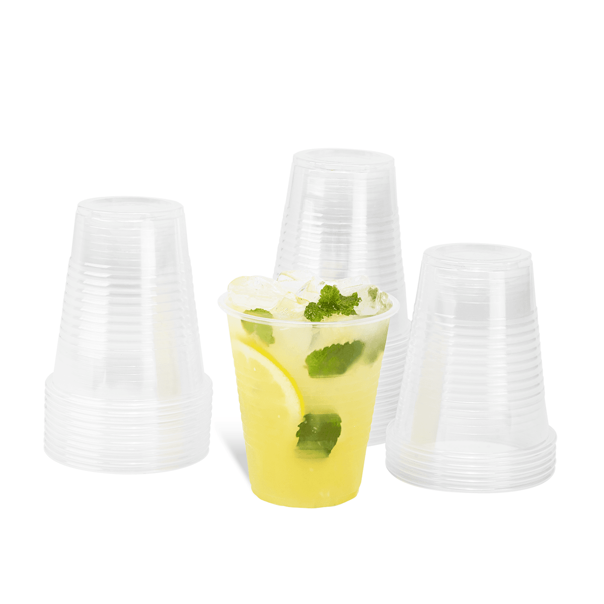 [1,000 ct] 12 oz Plastic Ribbed Cold Cups (90 mm), PP