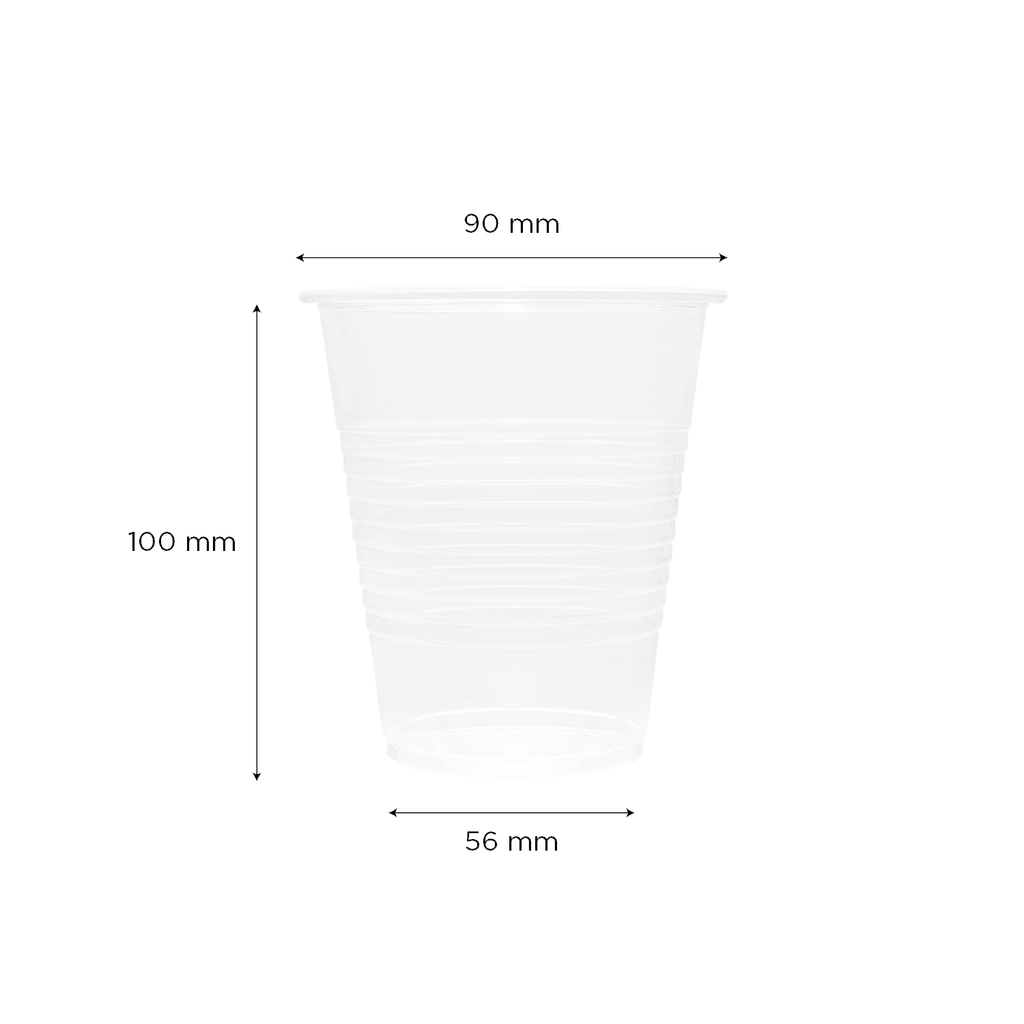 [1,000 ct] 12 oz Plastic Ribbed Cold Cups (90 mm), PP