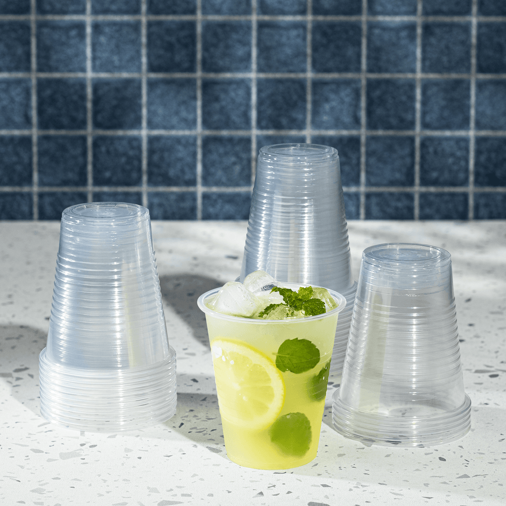 [1,000 ct] 12 oz Plastic Ribbed Cold Cups (90 mm), PP