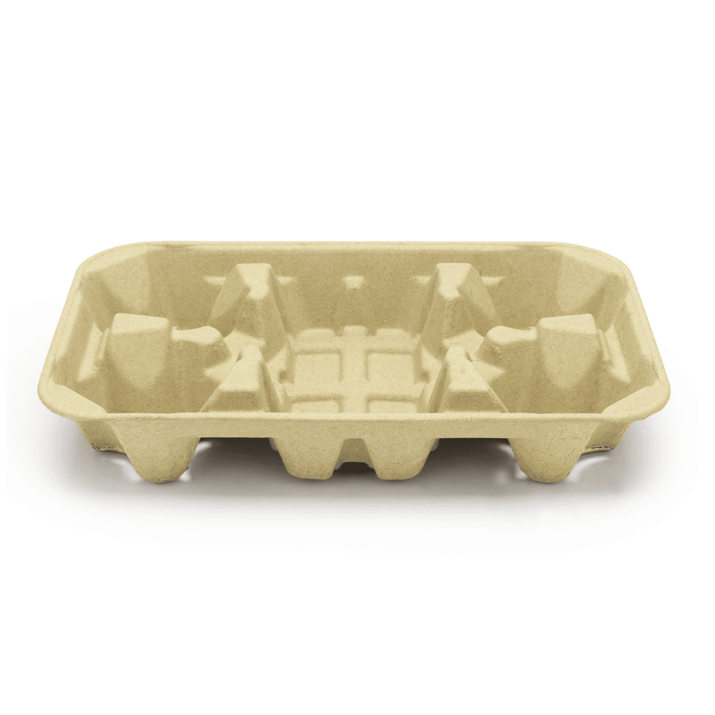 [150 ct] Kraft Drink Carrier with tray, for 4 Cups (8-32 oz), Paperboard