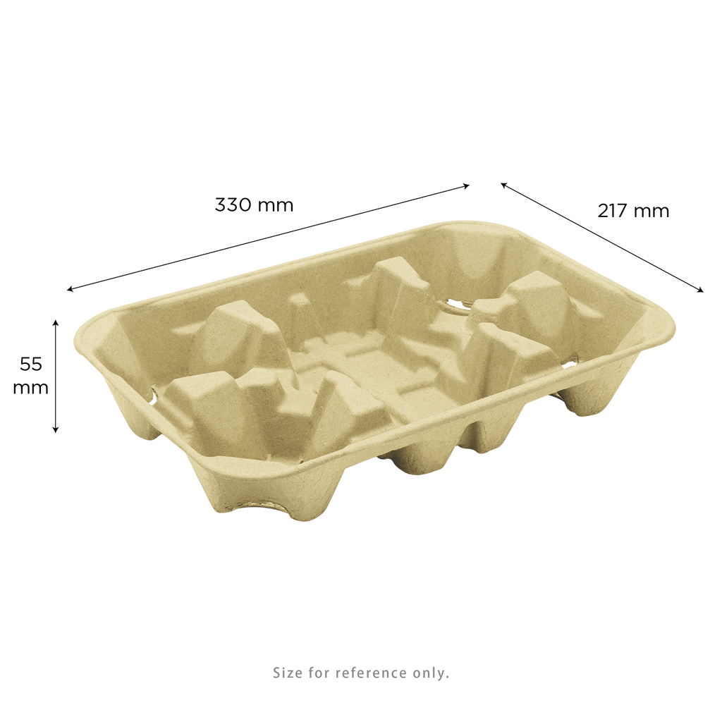 [150 ct] Kraft Drink Carrier with tray, for 4 Cups (8-32 oz), Paperboard