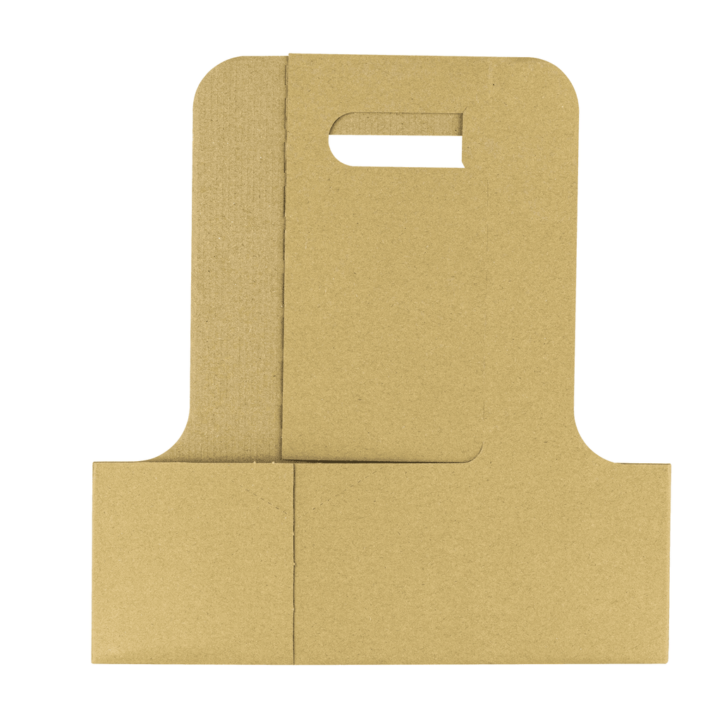 [250 ct] Kraft Drink Carrier with Handle, for 2 Cups (10-32 oz), Paperboard