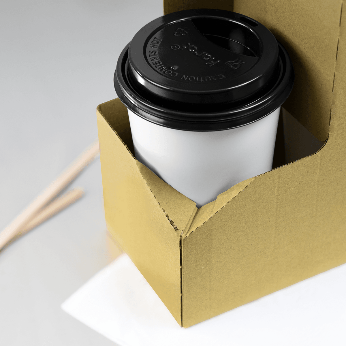 [250 ct] Kraft Drink Carrier with Handle, for 2 Cups (10-32 oz), Paperboard