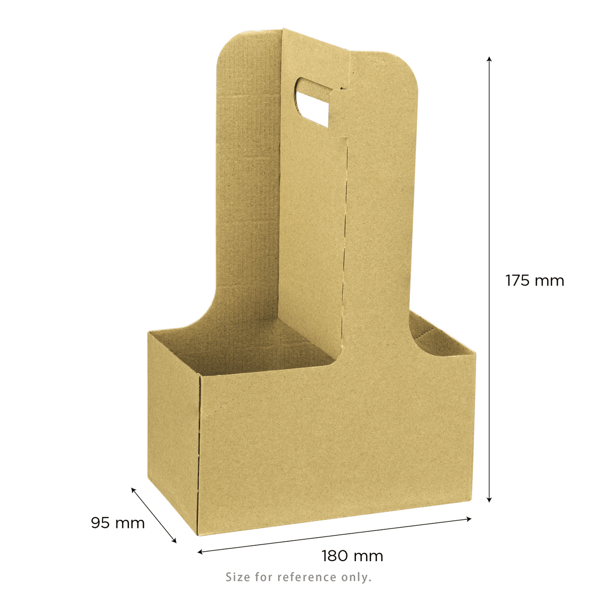 [250 ct] Kraft Drink Carrier with Handle, for 2 Cups (10-32 oz), Paperboard