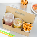[100 ct] Drink Carrier with Handle , for 6 Cups (12-32 oz), Paperboard