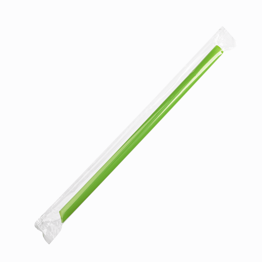 [1,600 ct] Boba Straws | Diagonal Cut | Individually Wrapped - Mixed Color (0.39" x 9")
