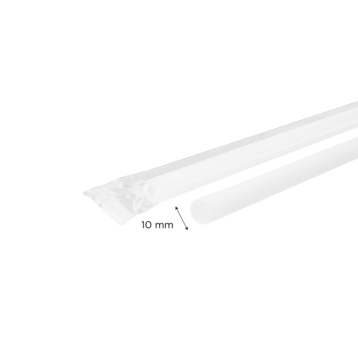 [1,600 ct] Boba Straws | Diagonal Cut | Individually Wrapped | White (0.39" x 9")