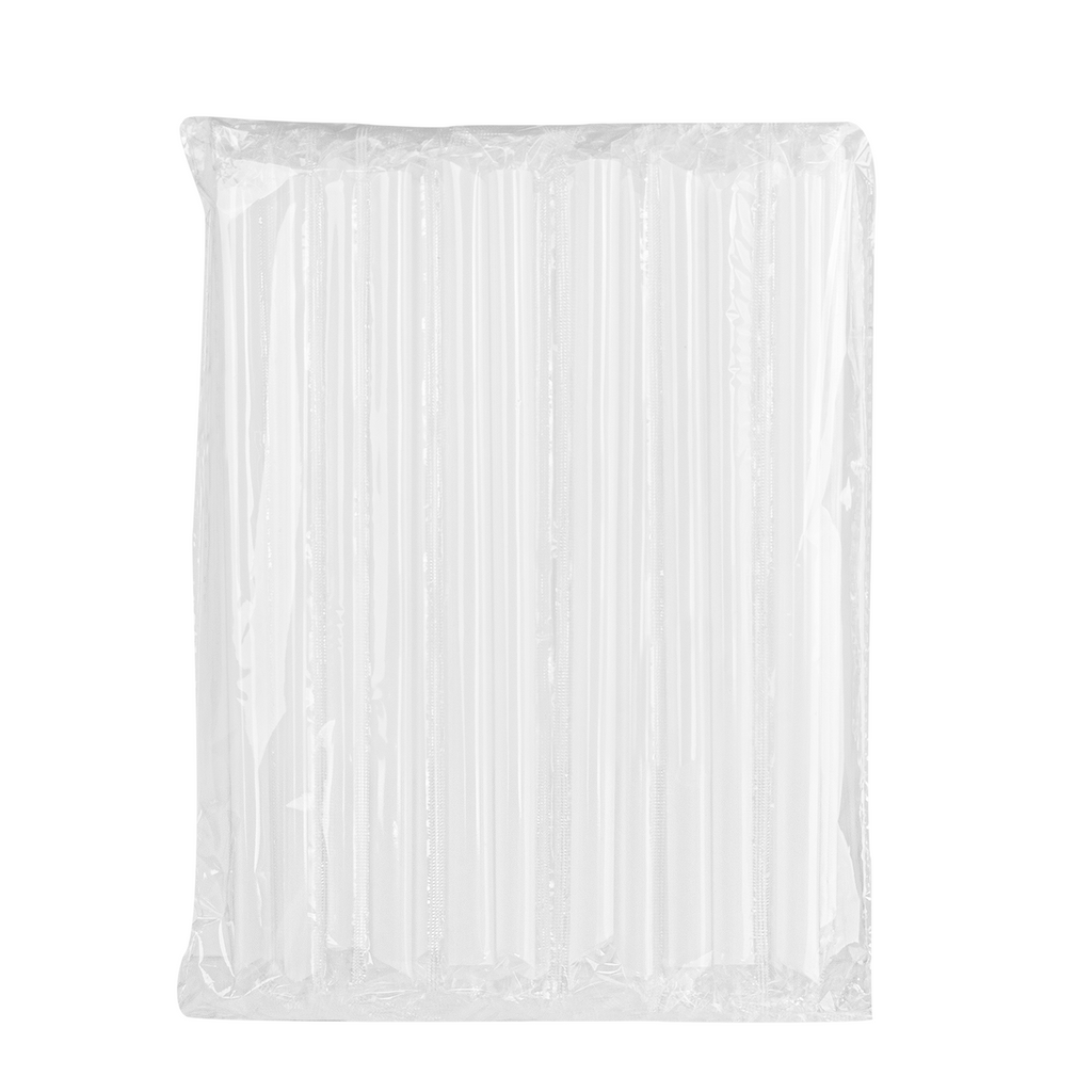 [1,600 ct] Boba Straws | Diagonal Cut | Individually Wrapped | White (0.39" x 9")