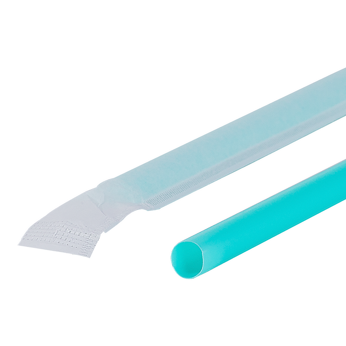 [1,200 ct] Giant Straws | Individually Wrapped | Aqua (0.31" x 10.25")