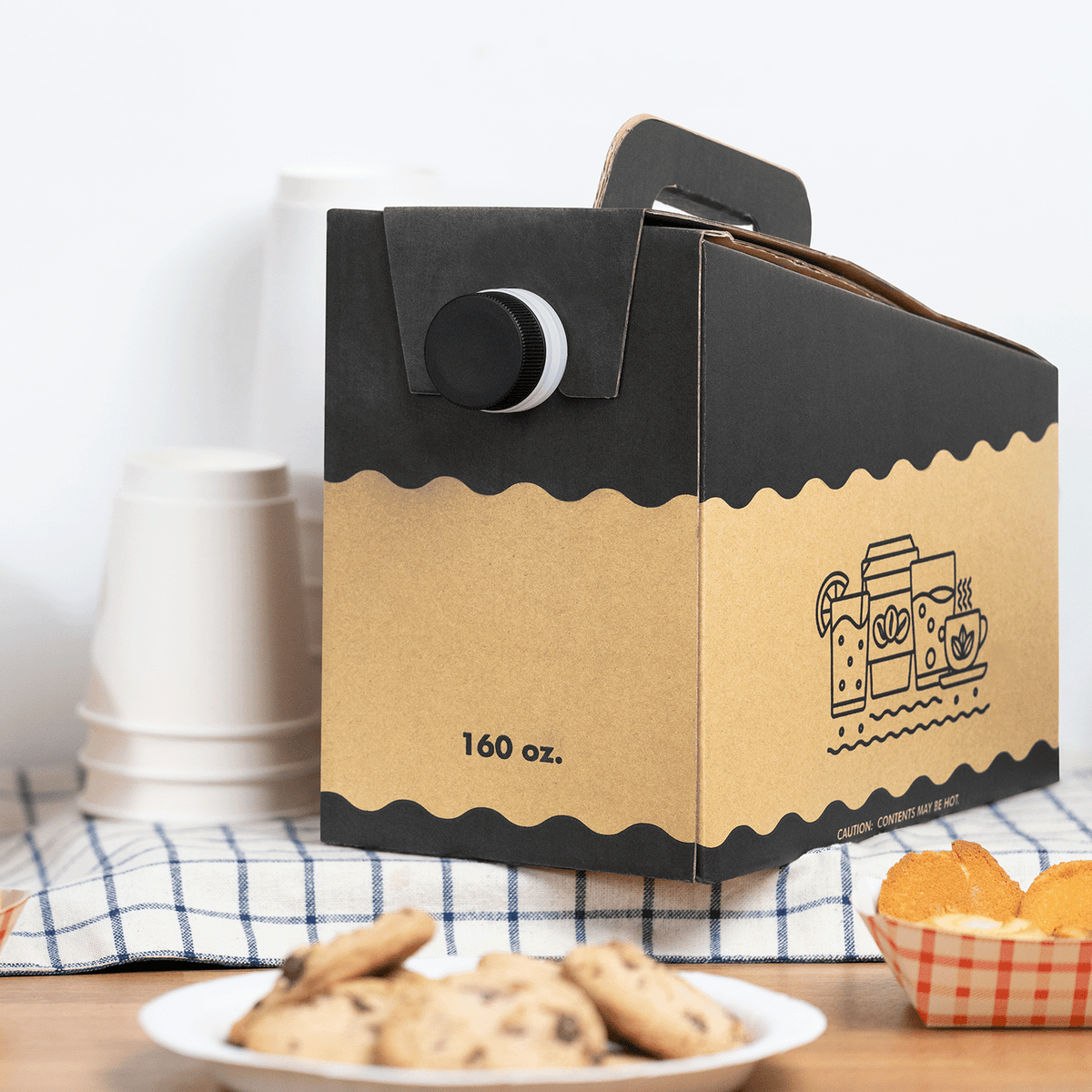 [25 ct] 160 oz Beverage Take-Out Container, Kraft