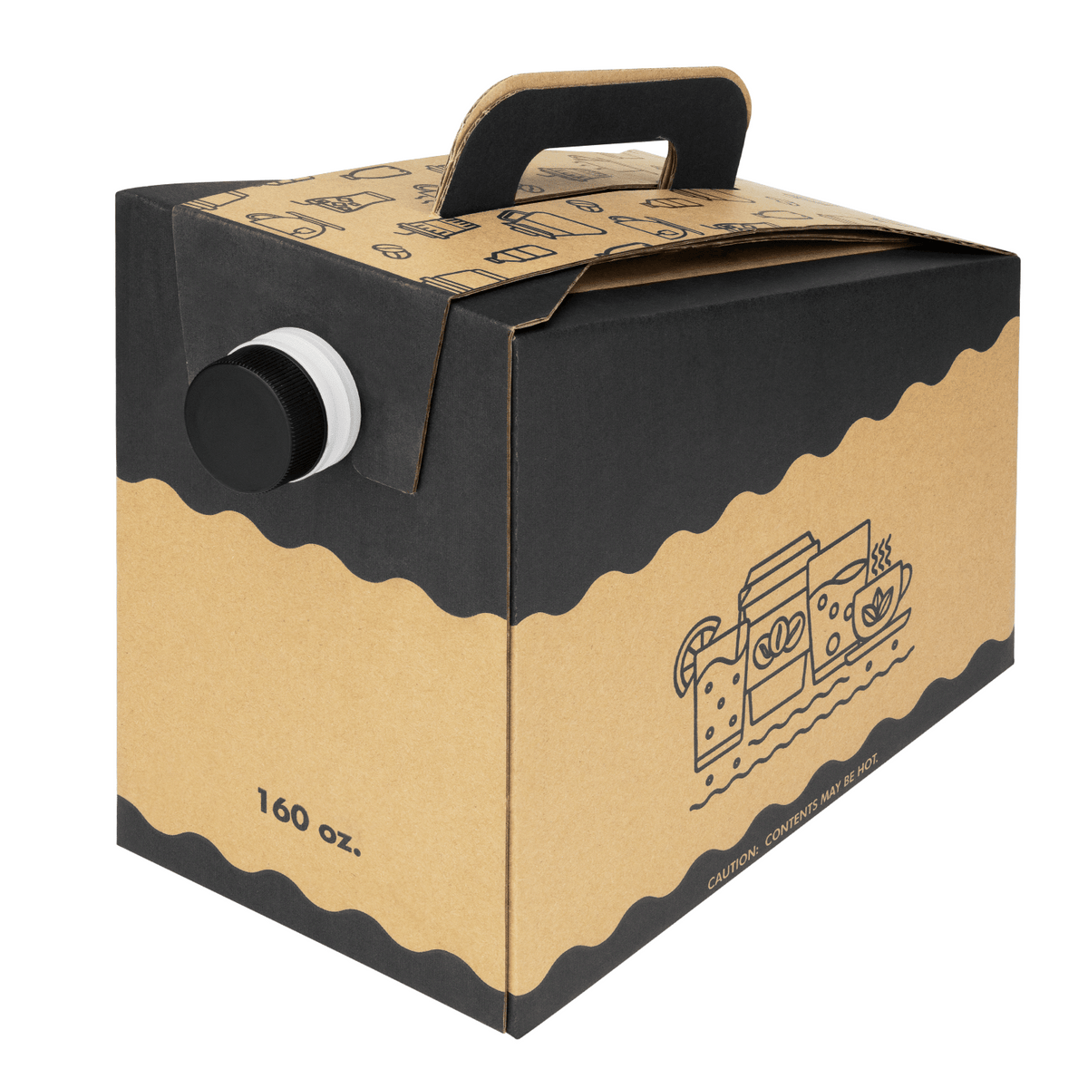 [25 ct] 160 oz Beverage Take-Out Container, Kraft