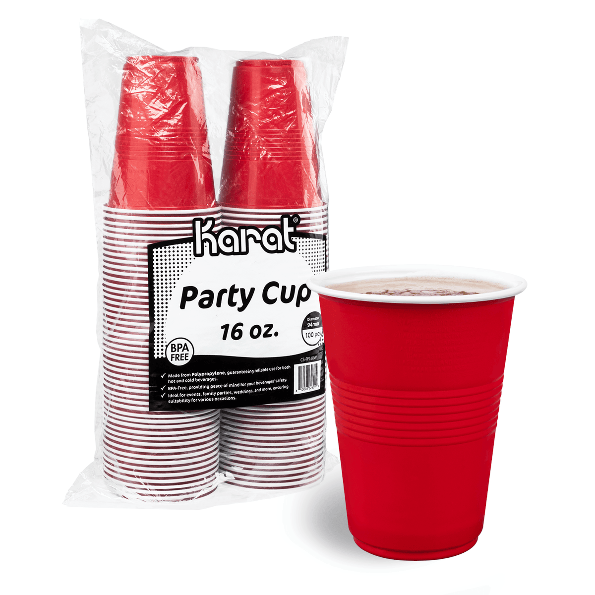 [600 ct] 16 oz Party Cup | Red |  BPA Free | PP