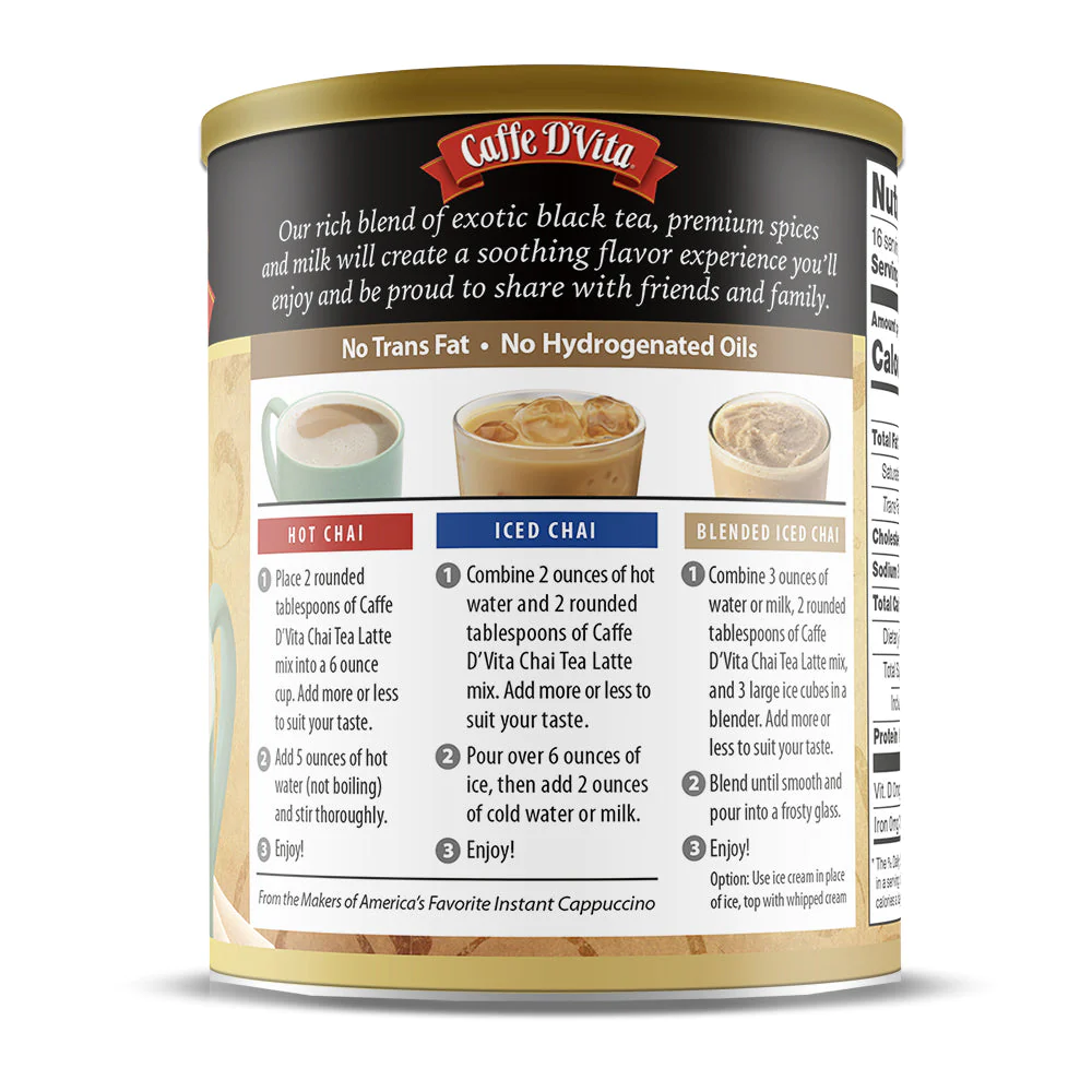 Caffe D'Vita Spiced Chai Latte - Can (16oz)