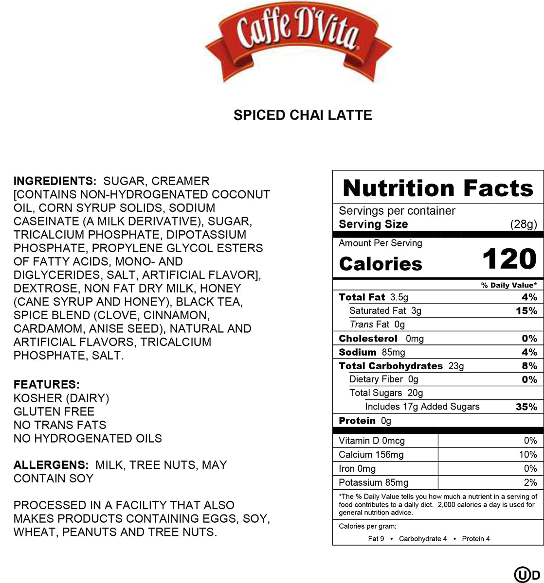 Caffe D'Vita Spiced Chai Latte - Can (16oz)