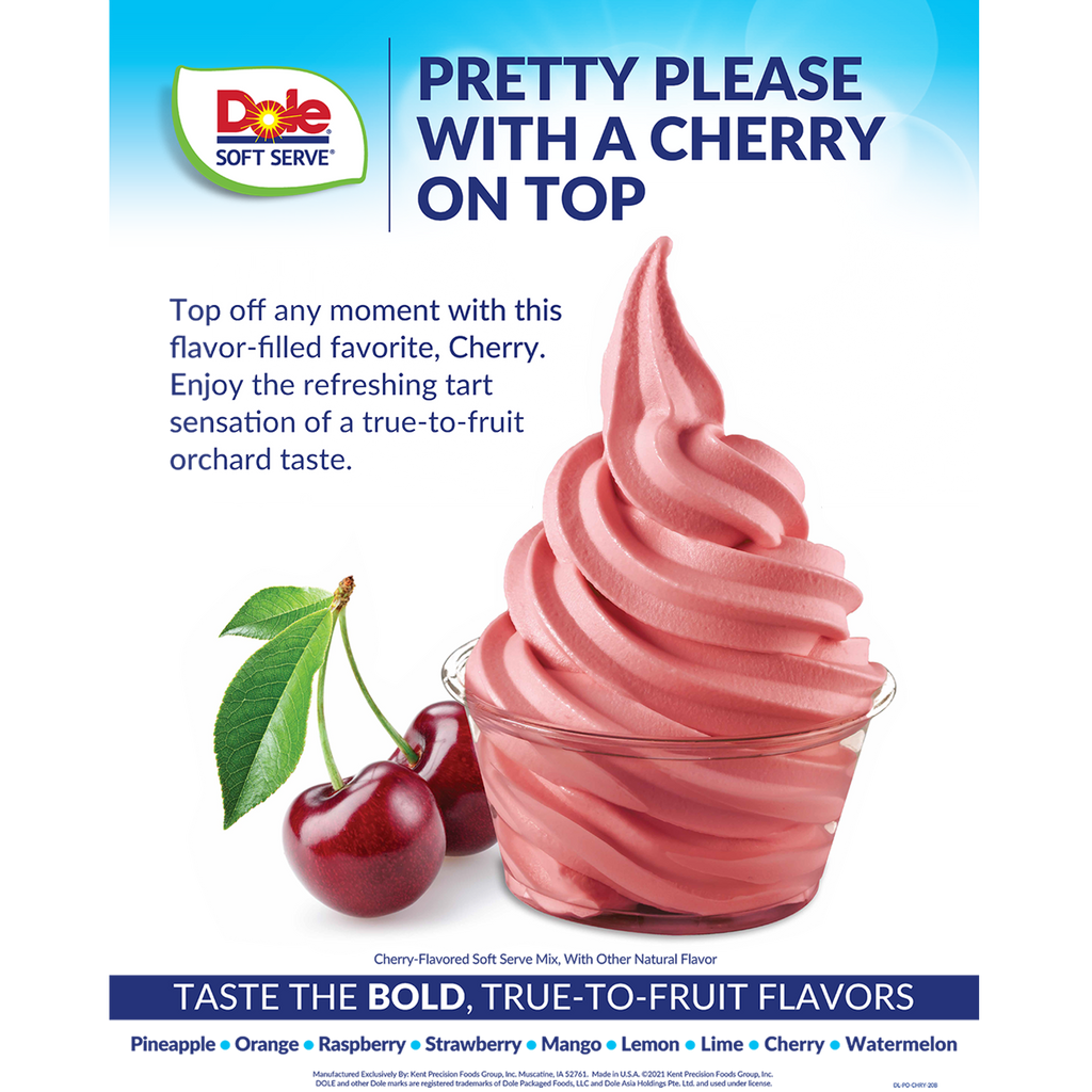 Dole Soft Serve Mix - Cherry - Bag (4.4 lbs)