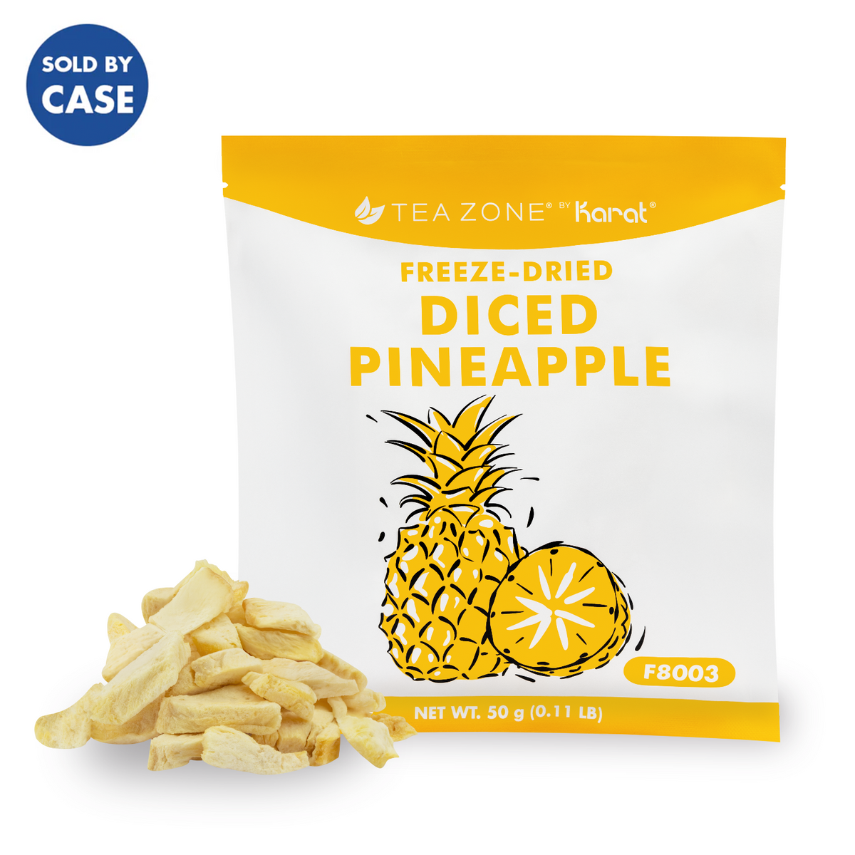 Tea Zone Freeze-Dried Pineapple, Diced - Case of 12 bags