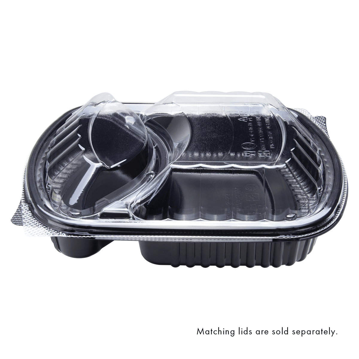 [300 ct] 36 oz Microwaveable Take-Out Box | 2-Compartment | PP | Black