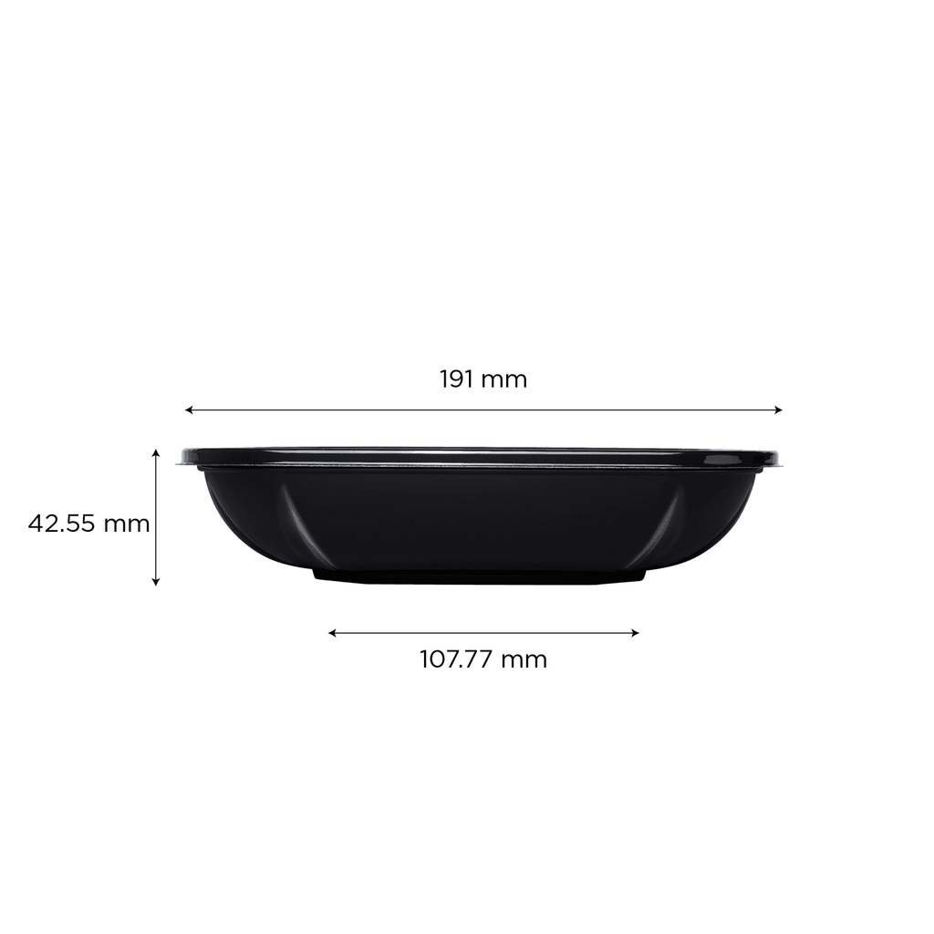 [300 ct] 24 oz Square Disposable Salad Bowl Lids | PET | Black
