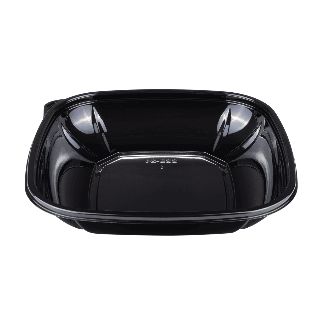 [300 ct] 24 oz Square Disposable Salad Bowl Lids | PET | Black