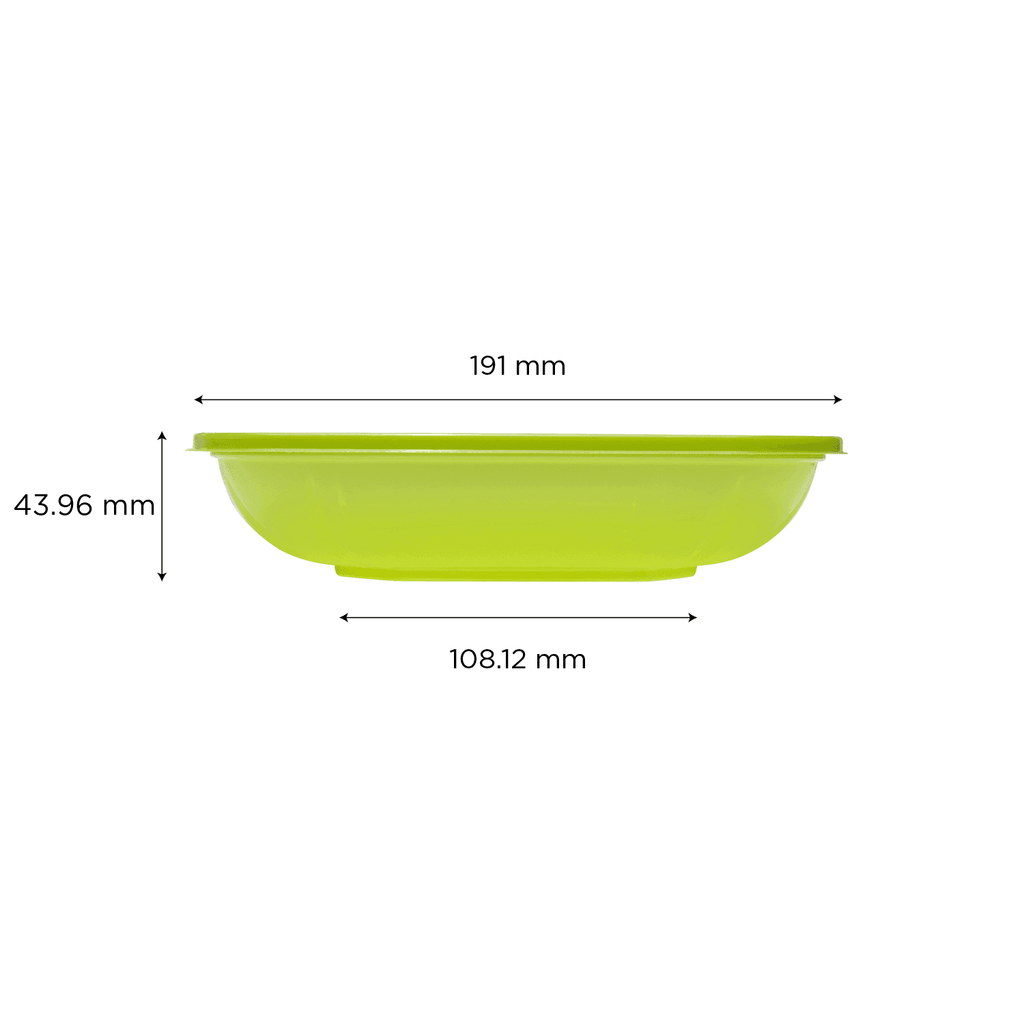 [300 ct] 24 oz Square Disposable Salad Bowl Lids | PET | Green
