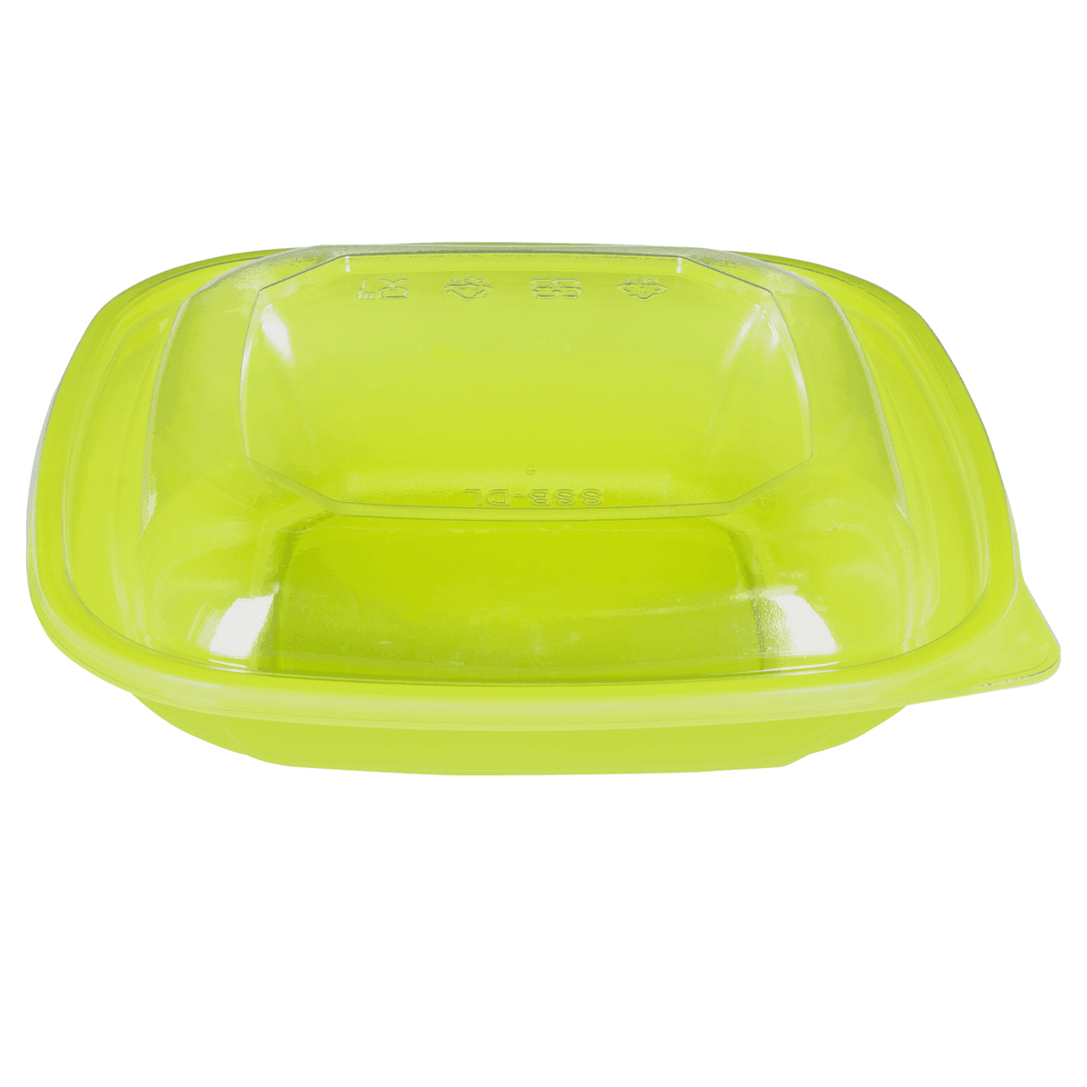 [300 ct] 24 oz Square Disposable Salad Bowl Lids | PET | Green