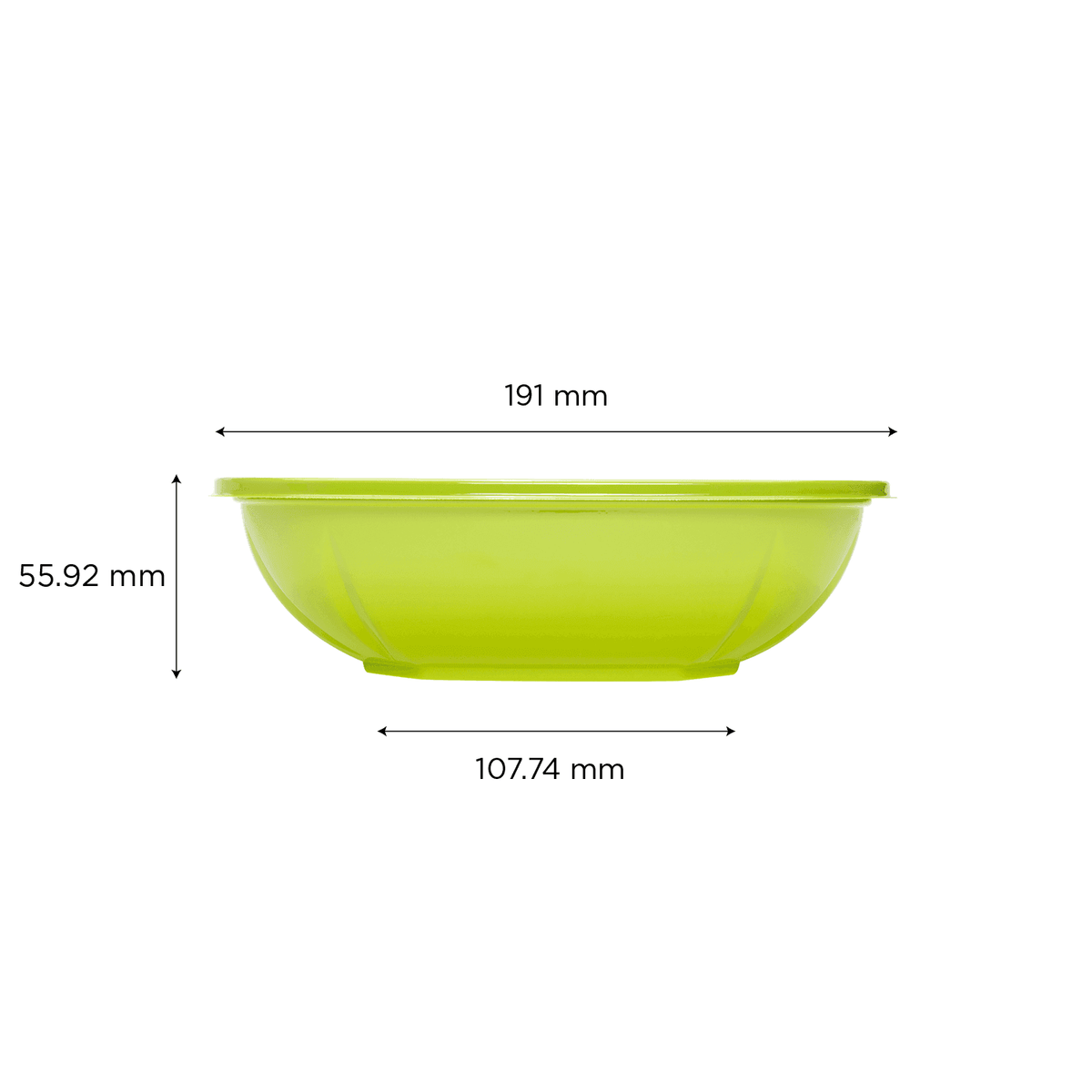 [300 ct] 32 oz Square Disposable Salad Bowl | PET | Green