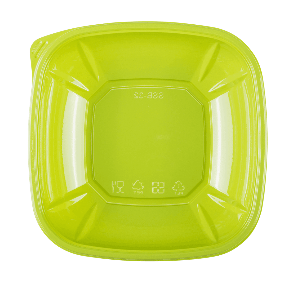 [300 ct] 32 oz Square Disposable Salad Bowl | PET | Green