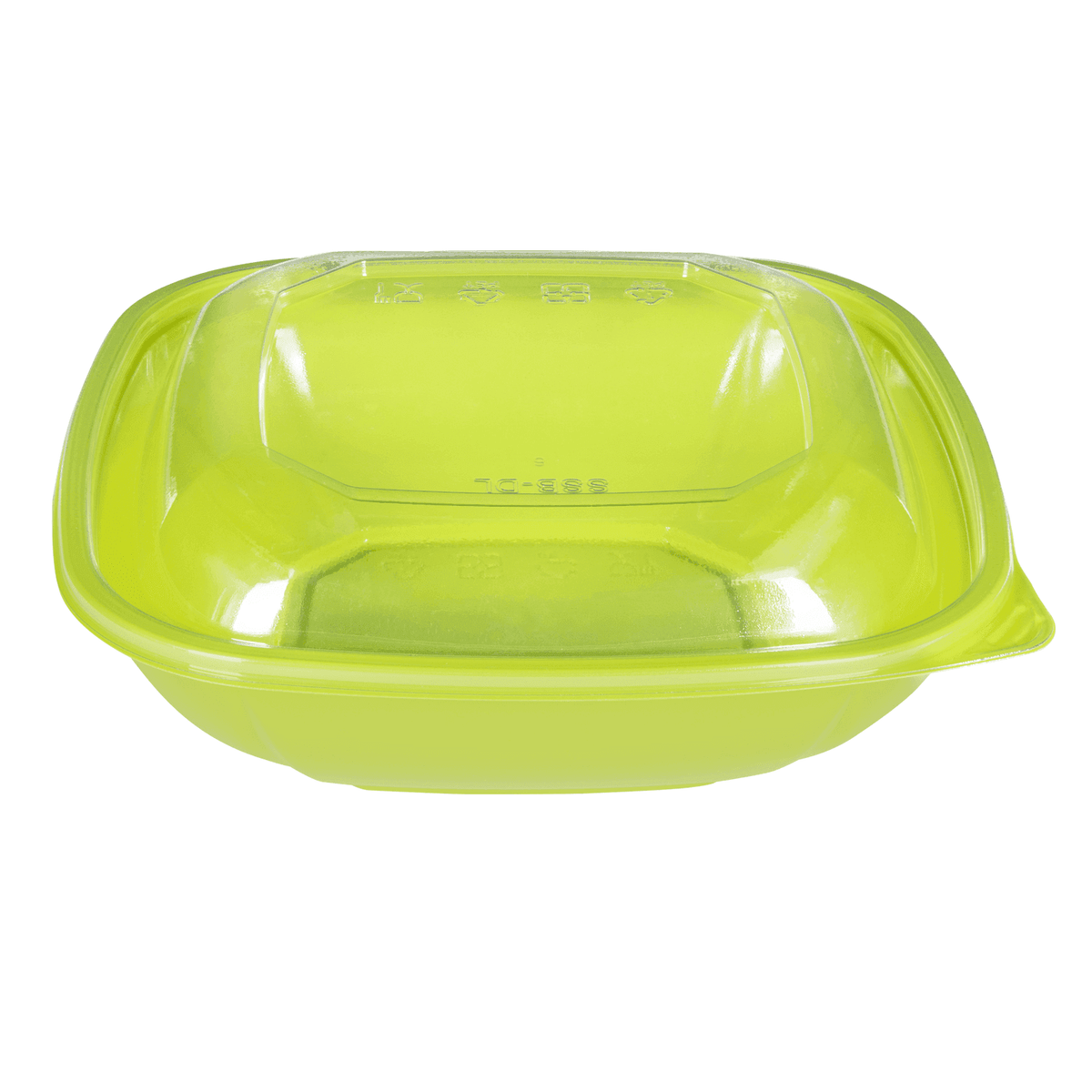 [300 ct] 32 oz Square Disposable Salad Bowl | PET | Green