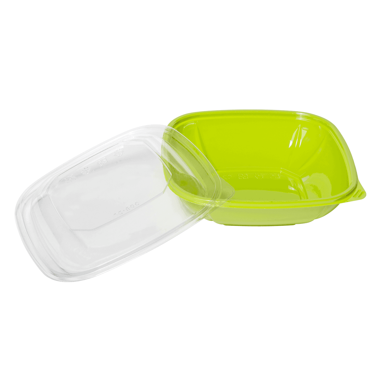 [300 ct] 32 oz Square Disposable Salad Bowl | PET | Green