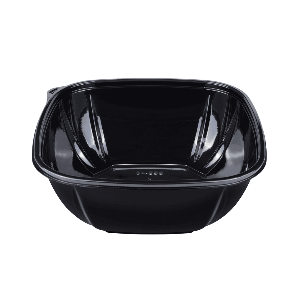 [300 ct] 48 oz Square Disposable Salad Bowl Lids | PET | Black