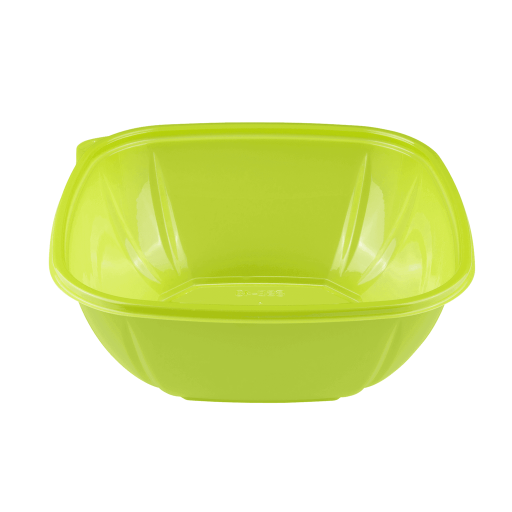 [300 ct] 48 oz Square Disposable Salad Bowl Lids | PET | Green