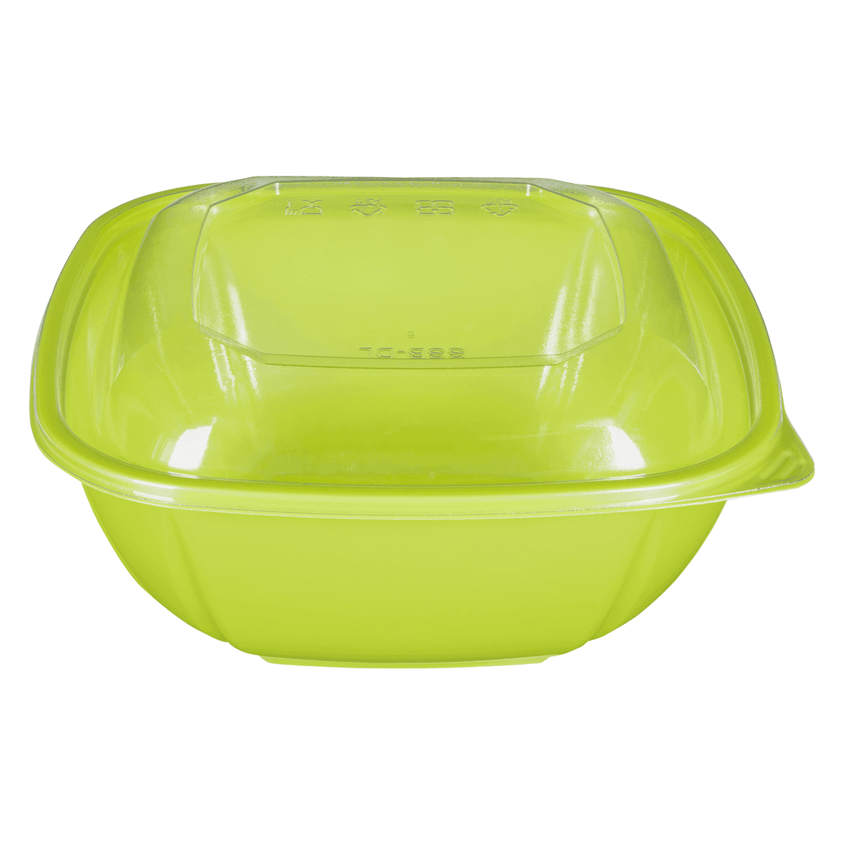 [300 ct] 48 oz Square Disposable Salad Bowl Lids | PET | Green