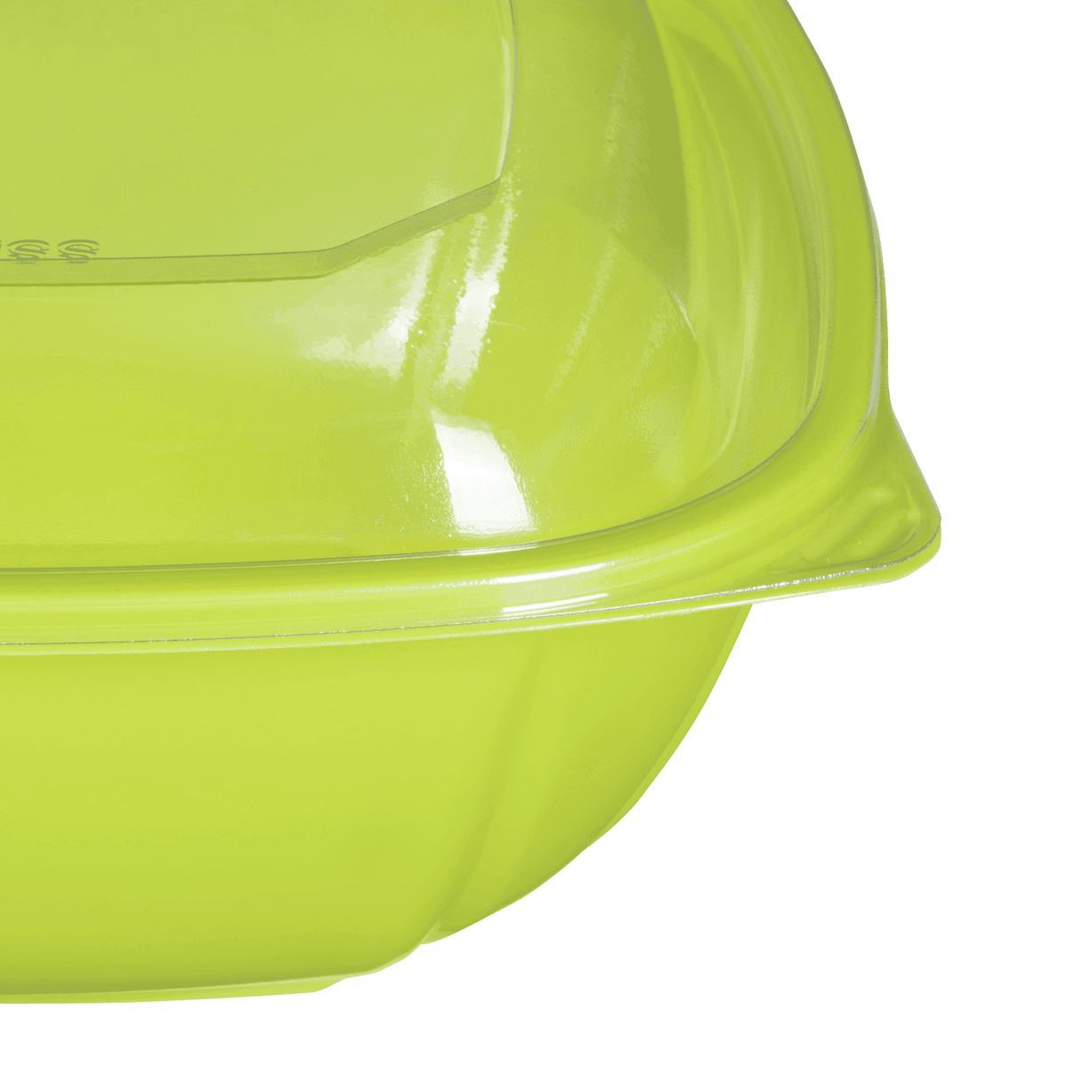 [300 ct] 48 oz Square Disposable Salad Bowl Lids | PET | Green