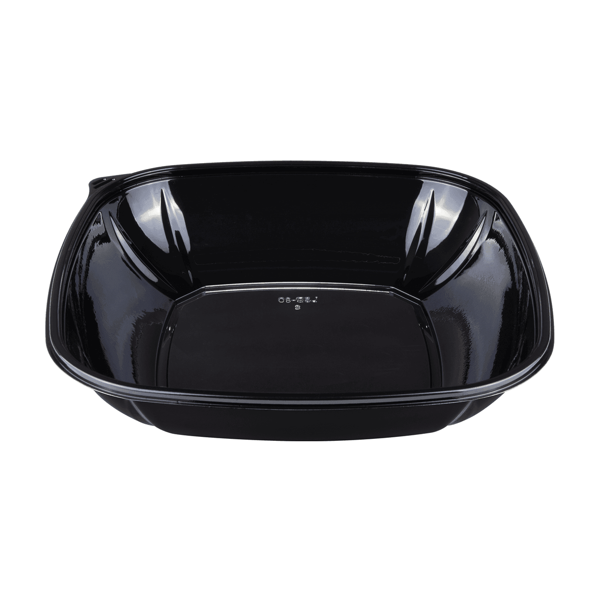 [50 ct] 80 oz Square Disposable Salad Bowls | PET | Black