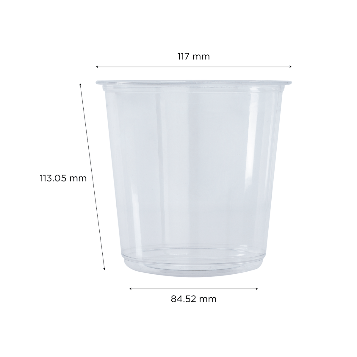 [500 ct] 24 oz Deli Containers | PET | 117 mm