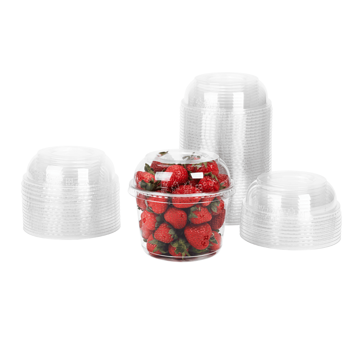 [500 ct] 8-32 oz Food Container Dome Lids | PET | 117 mm