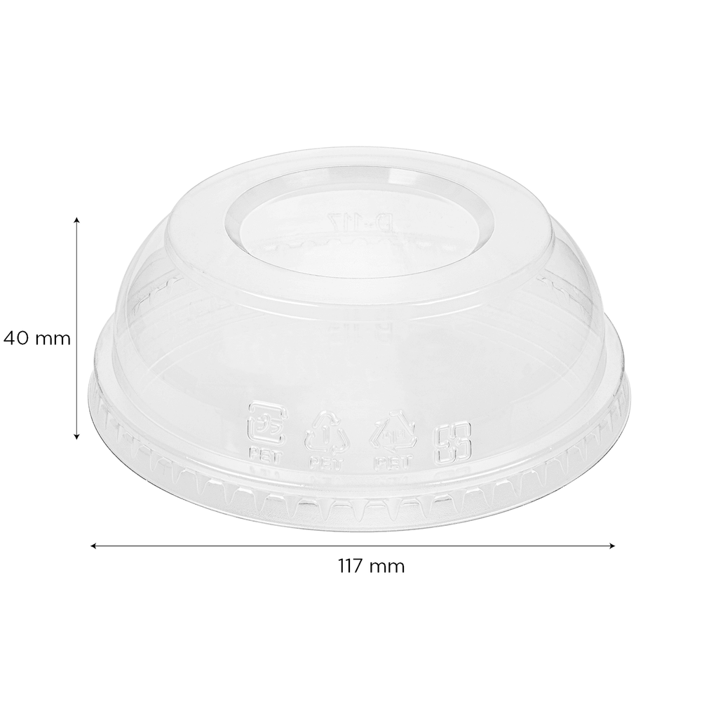 [500 ct] 8-32 oz Food Container Dome Lids | PET | 117 mm