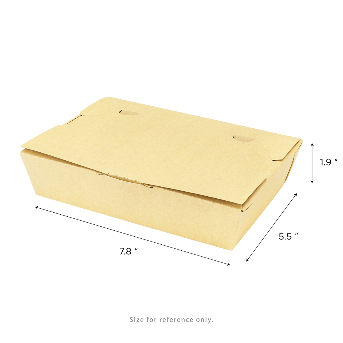 [200 ct] Paper Folding Take-Out Container | Vented Holes | 46 fl. oz | Kraft