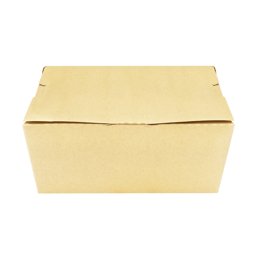 [160 ct] Paper Folding Take-Out Container | Vented Holes | 74 fl. oz | Kraft