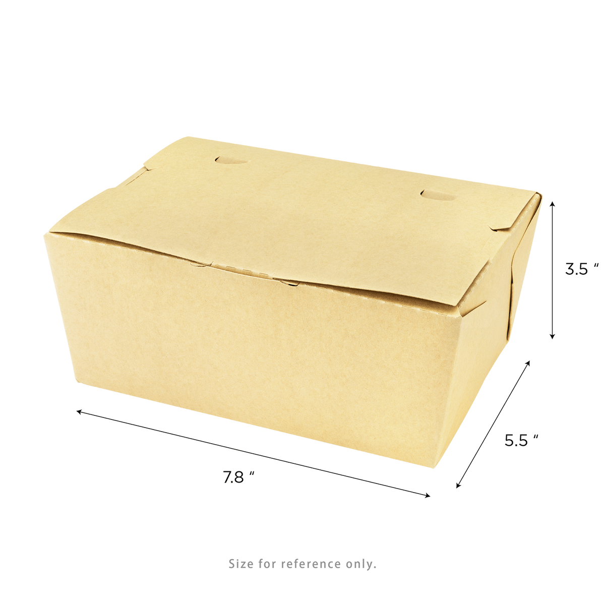 [160 ct] Paper Folding Take-Out Container | Vented Holes | 74 fl. oz | Kraft