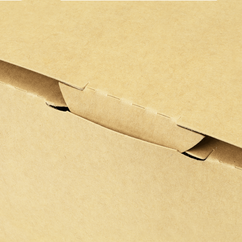 [160 ct] Paper Folding Take-Out Container | Vented Holes | 74 fl. oz | Kraft