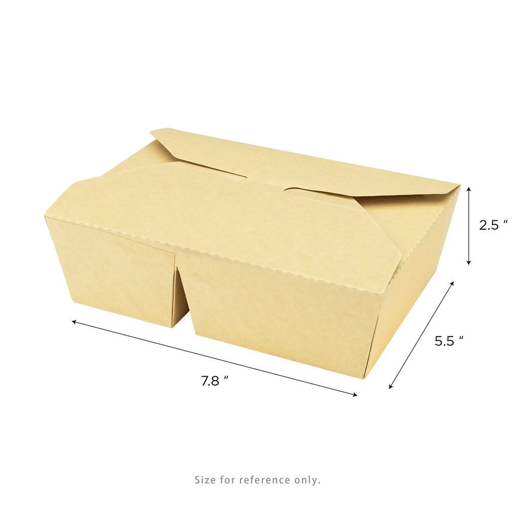 [200 ct] Paper Take-Out Boxes | 2-Compartment | 76 fl. oz | Kraft
