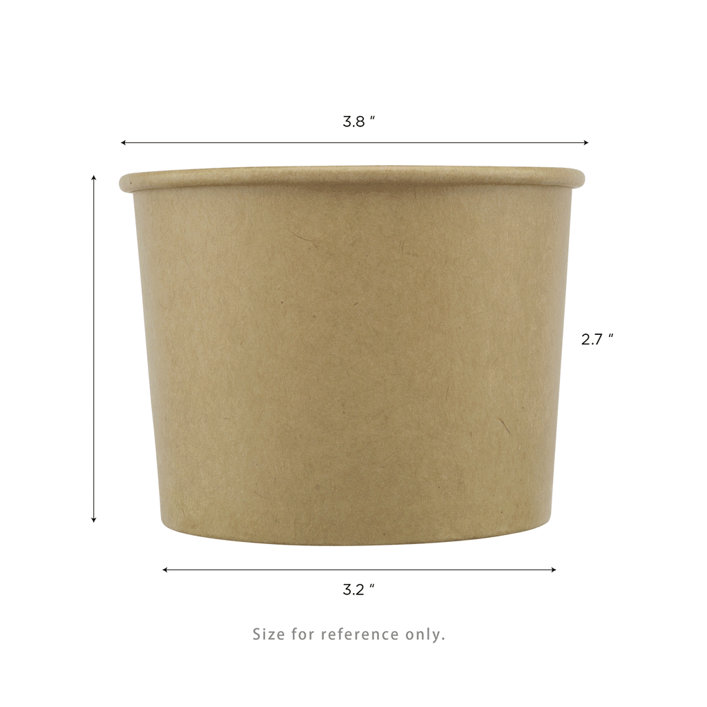 [500 ct] 10/12 oz Gourmet Paper Food Container | Kraft | 96 mm