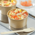 [500 ct] 6 oz Gourmet Paper Food Container | Kraft | 96 mm