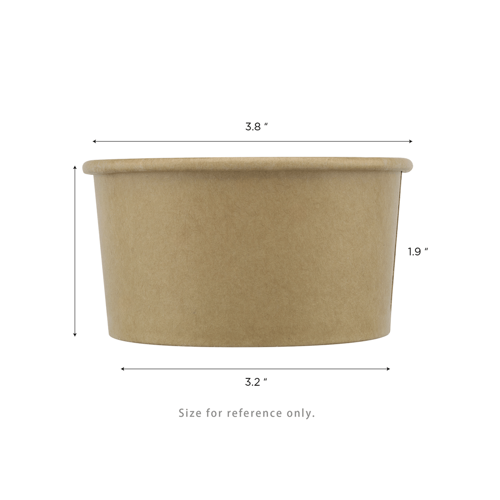 [500 ct] 6 oz Gourmet Paper Food Container | Kraft | 96 mm