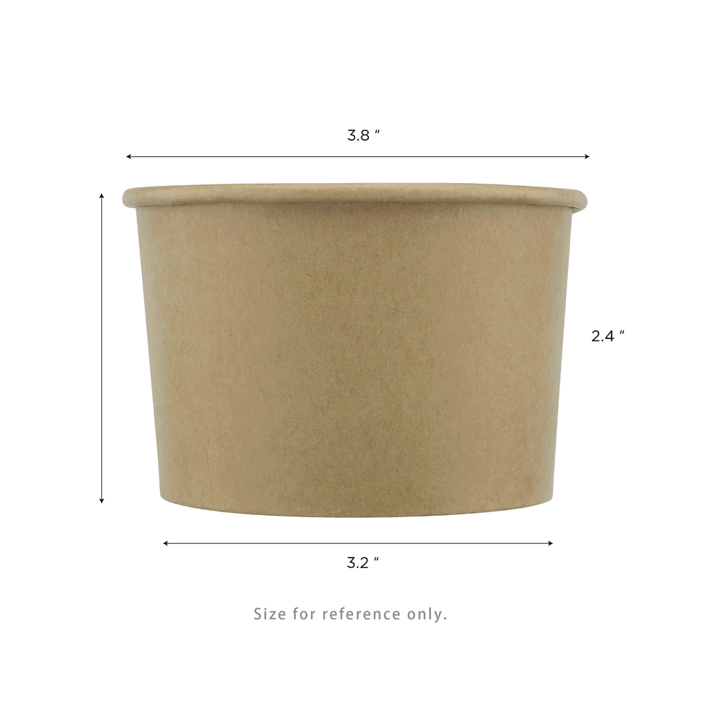 [1,000 ct] 8 oz Gourmet Paper Food Container | Kraft | 96 mm