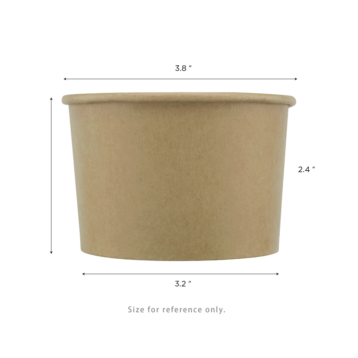 [1,000 ct] 8 oz Gourmet Paper Food Container | Kraft | 96 mm
