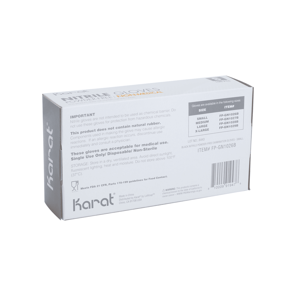 [1,000 ct] Nitrile Gloves | Latex-Free | Powder-Free | Black | Small