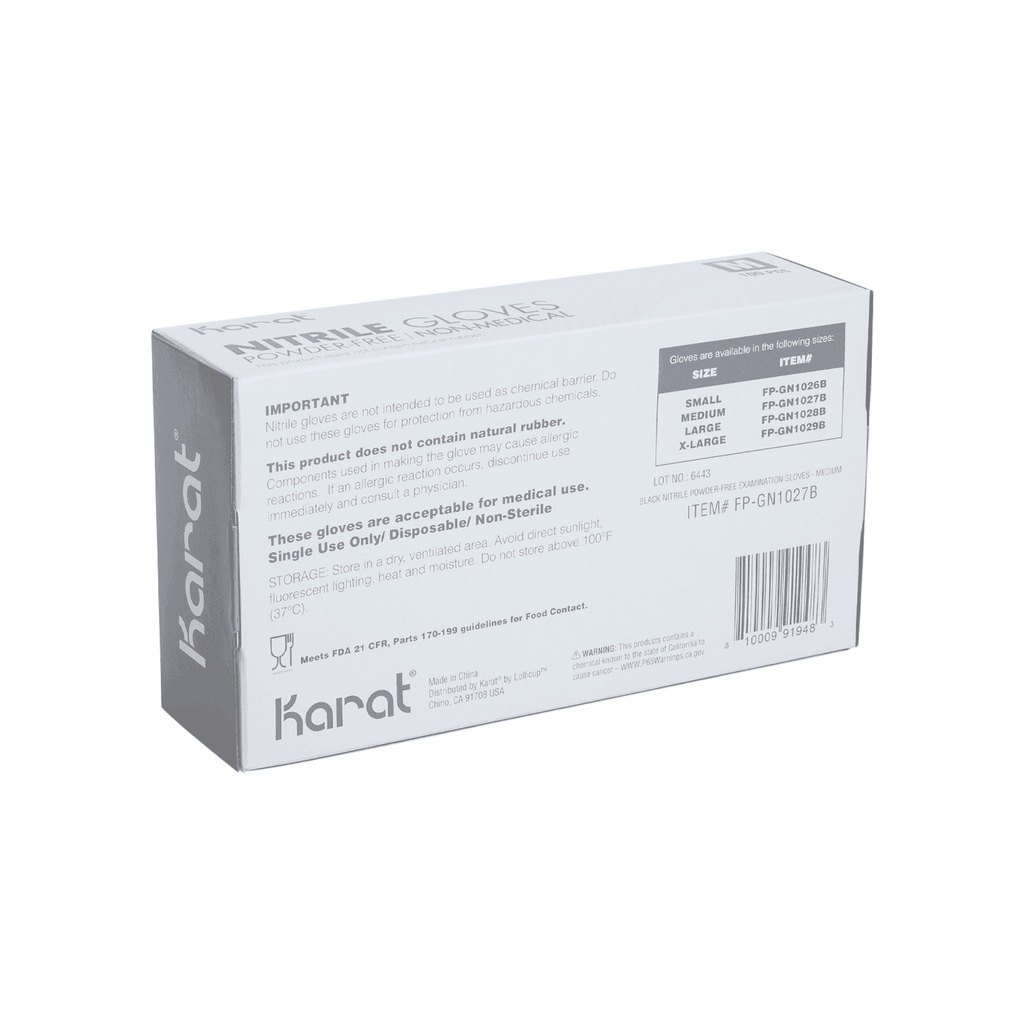 [1,000 ct] Nitrile Gloves | Latex-Free | Powder-Free | Black | Medium